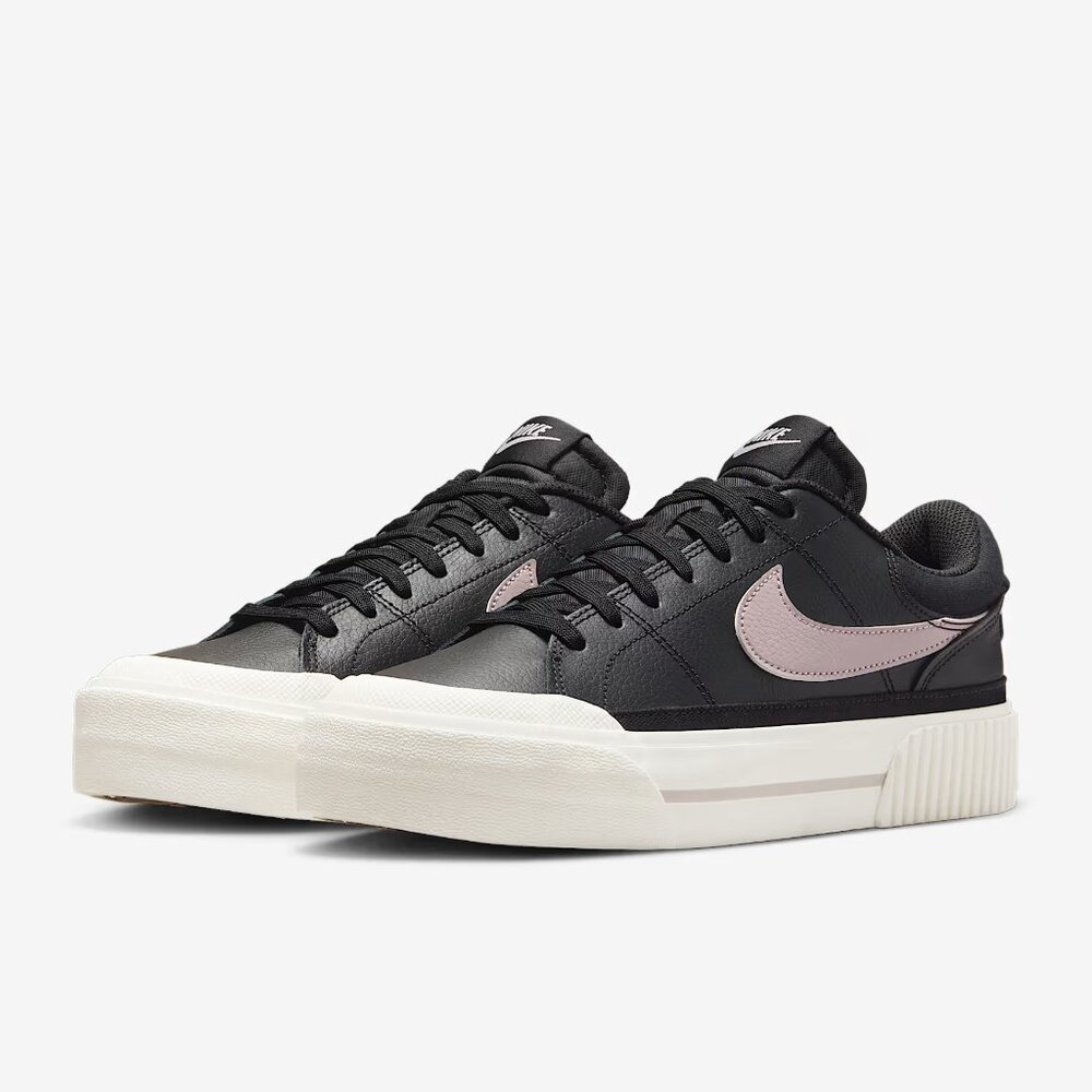 Nike Women’s Court Legacy Lift Platform Shoes Black Violet DM7590-002, Size 12 - Picture 2 of 14
